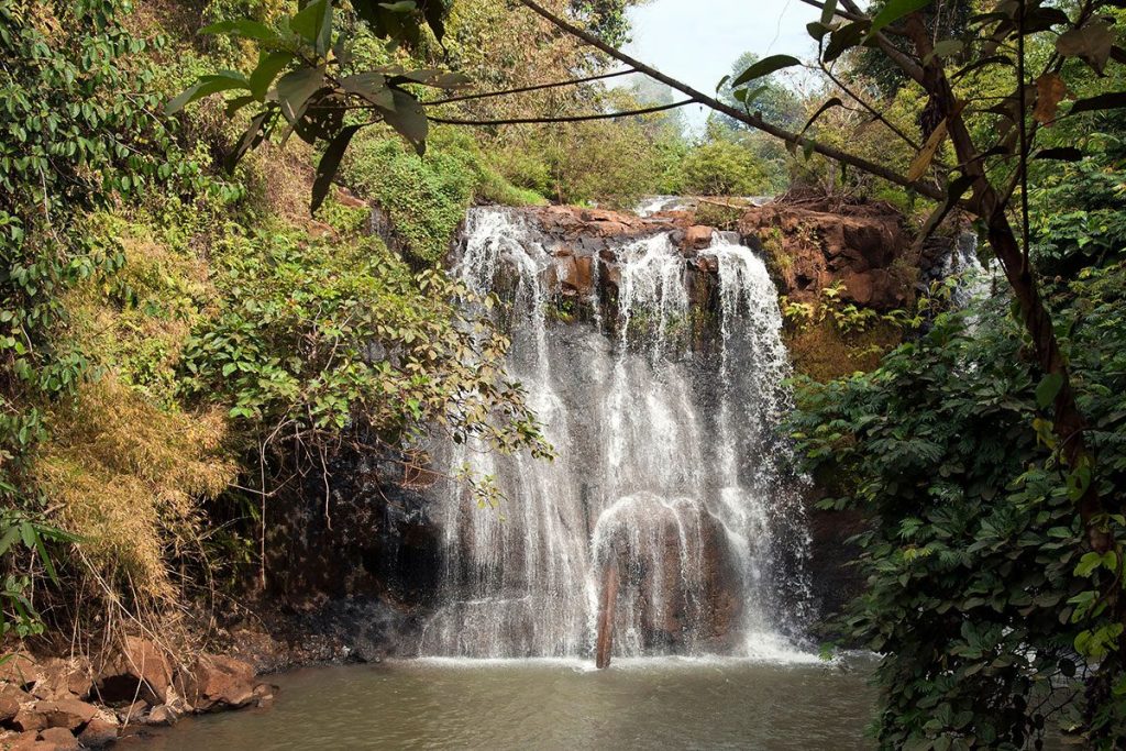 Ka Chanh waterfall in Banlung, Cambodia during the dry season.