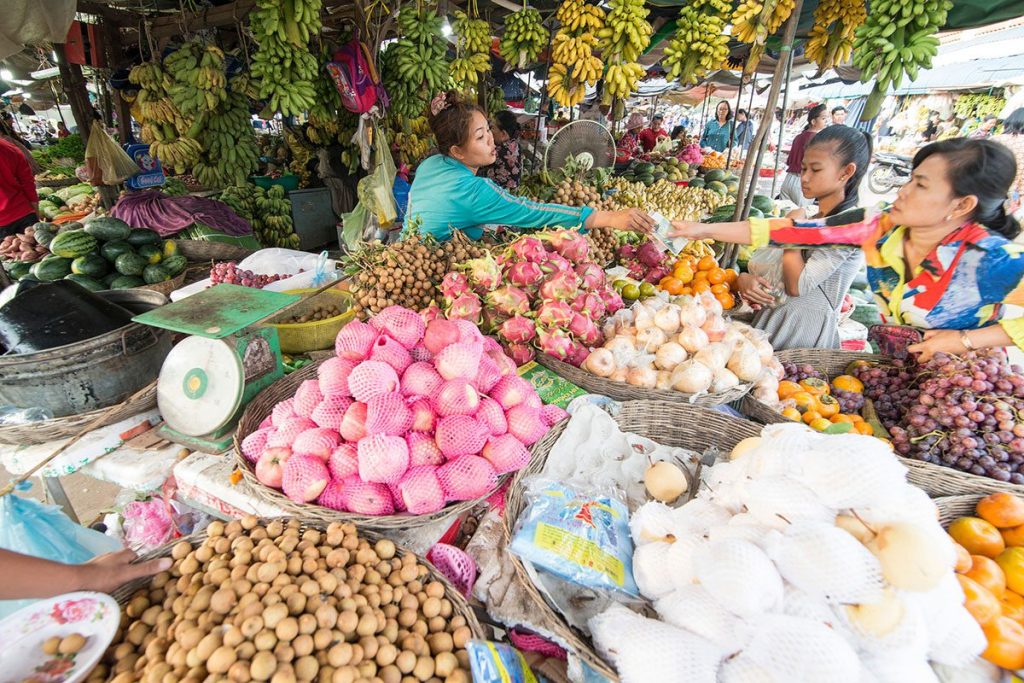 Fruits at Psar Kampong Thom market in Kampong Thom, Cambodia