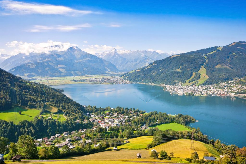 Zell am See city with Zeller Lake in Austria