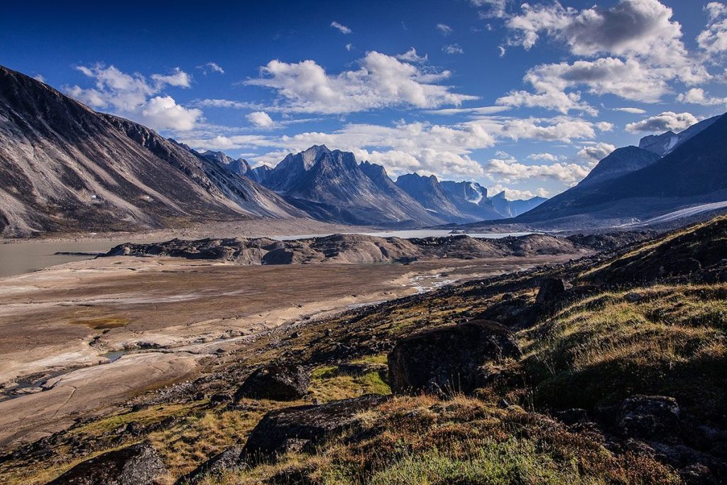 mountains in Auyuittuq National Park, Canada.