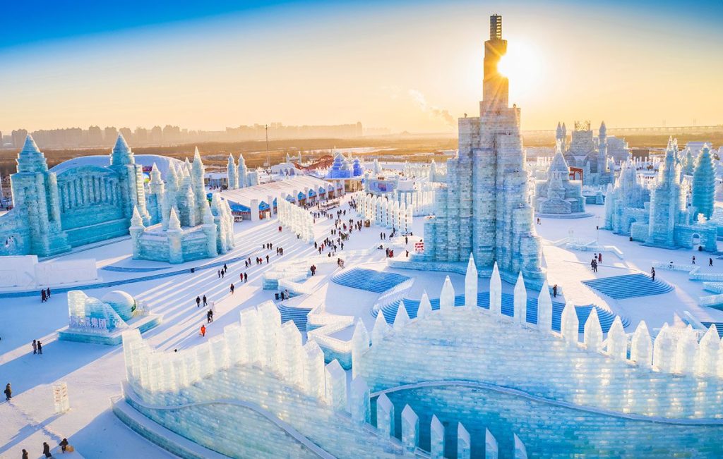 Harbin Ice and Snow World in Harbin, Heilongjiang, China