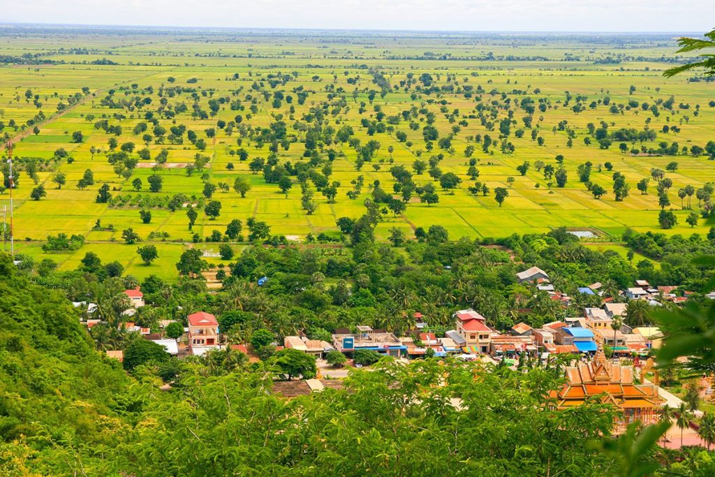 View of Phonm Sampeau mountains in Battambang, Cambodia