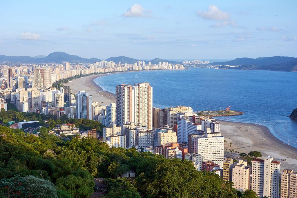 View of Santos city, Brazil.