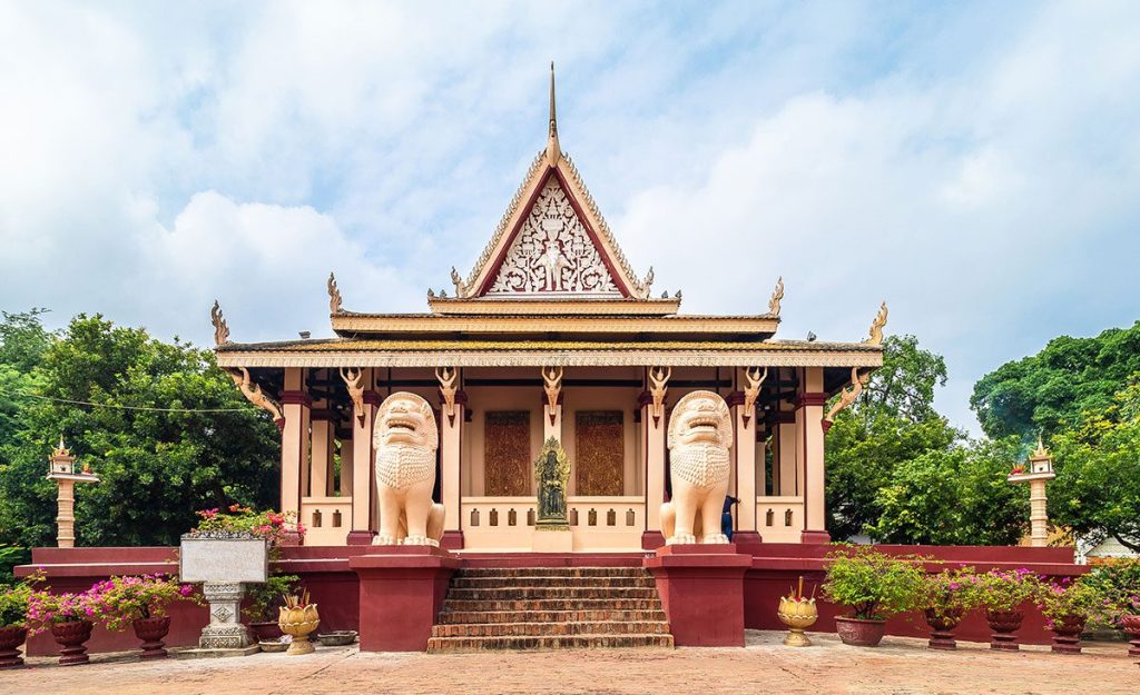 Wat Phnom Hill temple in Phnom Penh, Cambodia