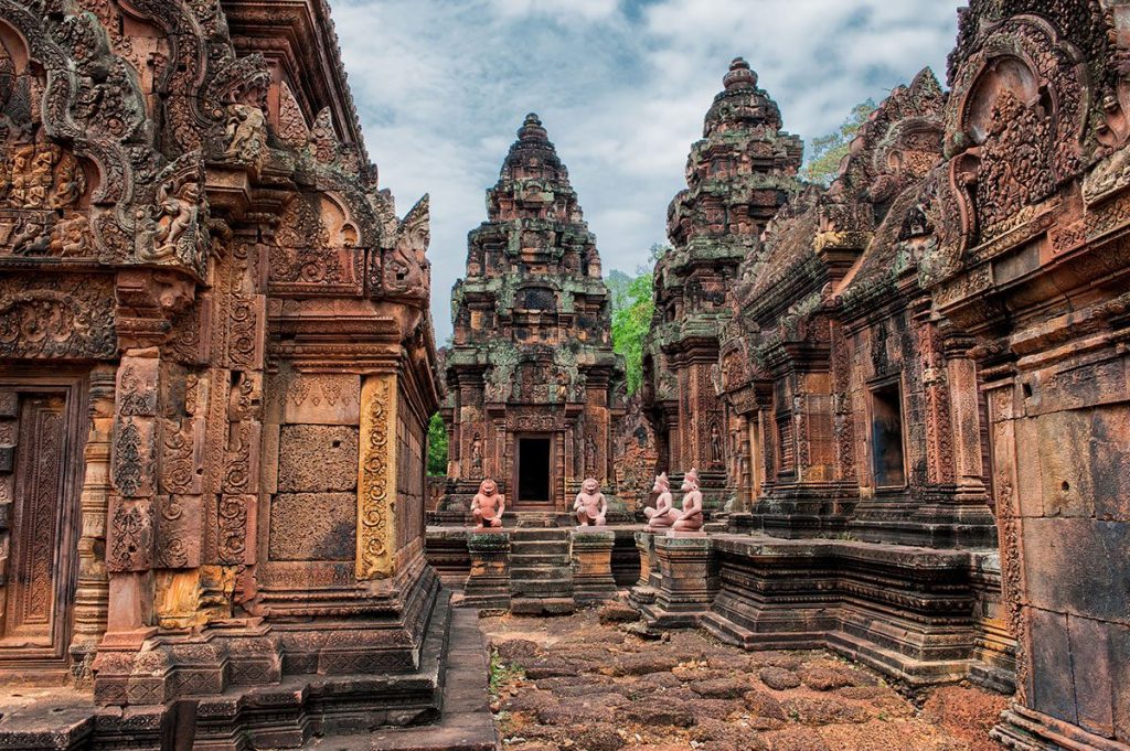 Banteay Srei, a 10th-century Hindu temple dedicated to Shiva in Cambodia