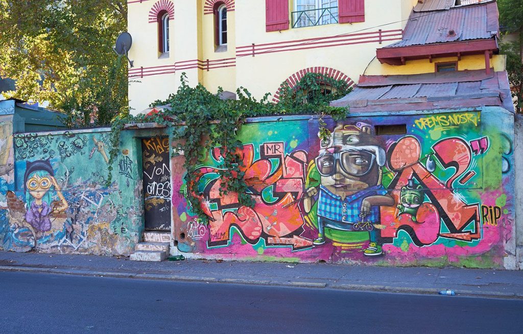 Colorful murals in Santiago, Chile