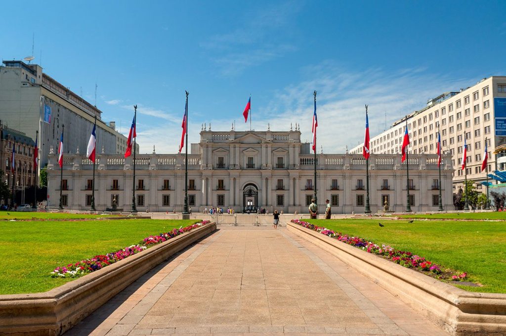 Palacio de la Moneda in Santiago, Chile.