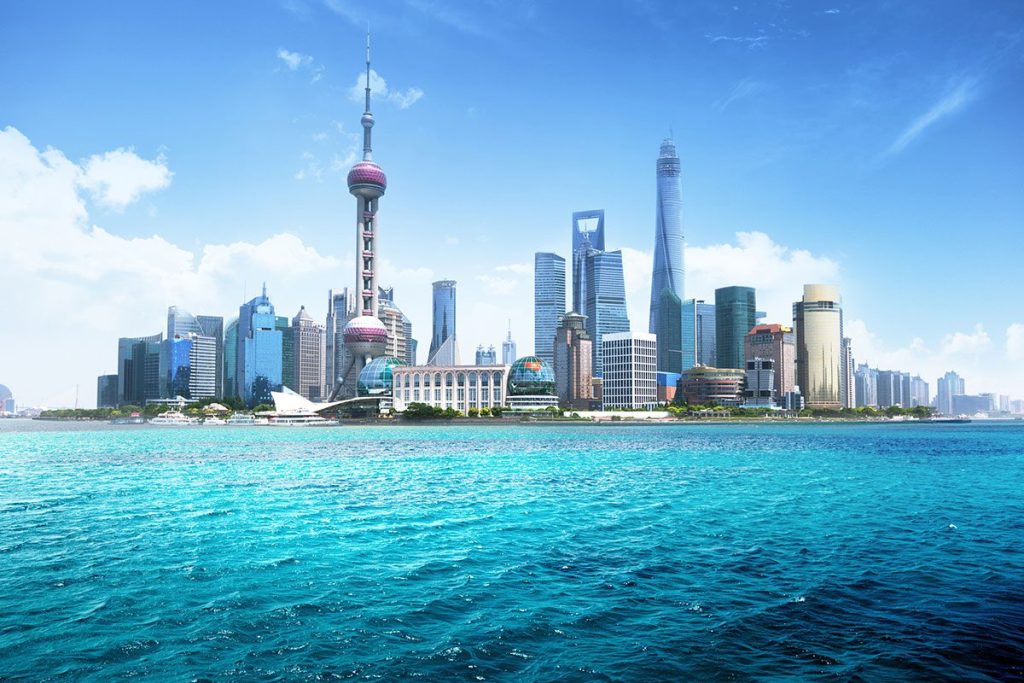Shanghai skyline on a sunny day, China