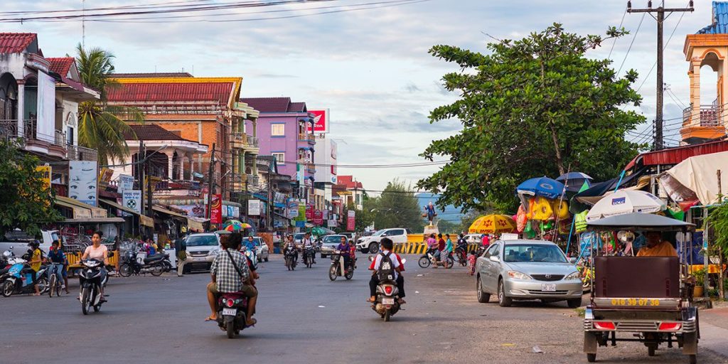 Central street in Koh Kong, Cambodia