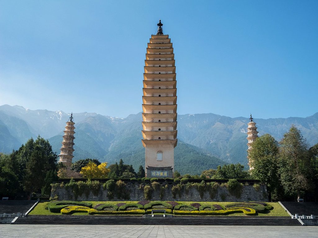Three Pagodas at Dali, China