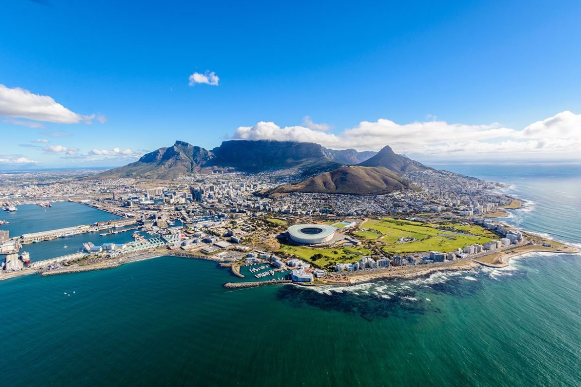 Aerial view of Cape Town, South Africa - Photo taken from helicopter during air tour