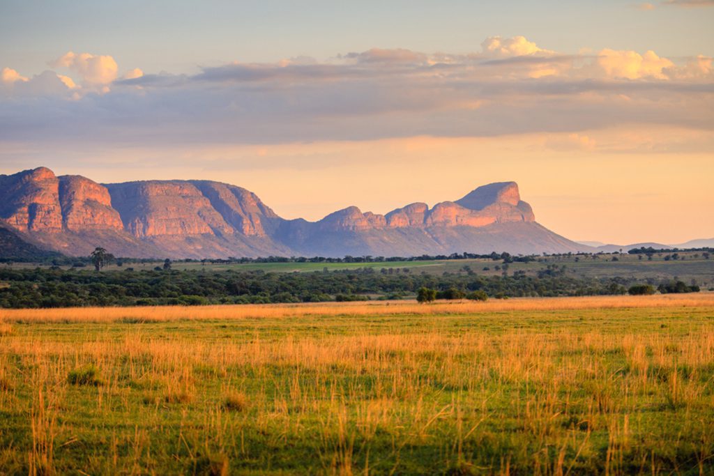 Sunrise over Waterberg Mountains in Limpopo Province, South Africa