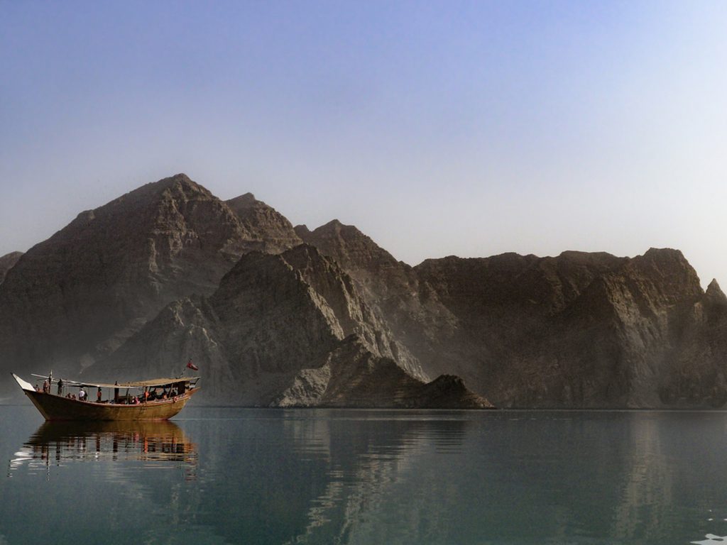 Dhow boat in Khor Ash Sham, Oman