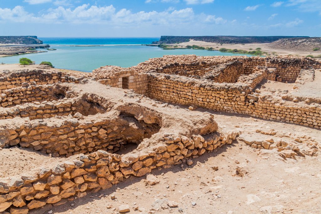 Khor Rori ruins at Sumhuram Archaeological Park, Oman