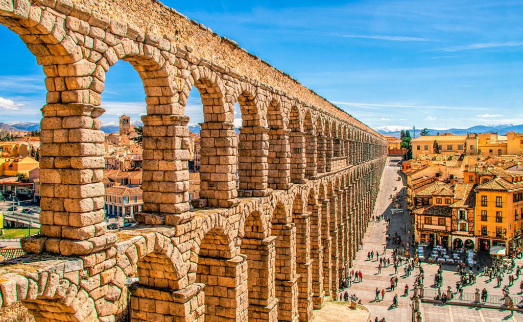 Ancient Roman Aqueduct in Segovia