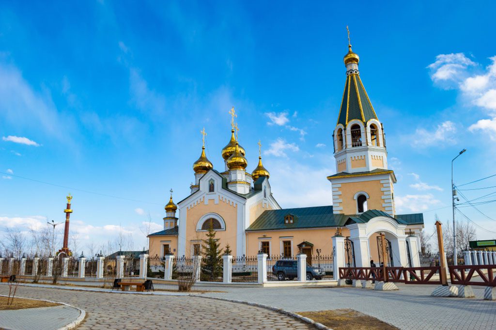Gradoyakutskiy Transfiguration Church in Yakutsk, Sakha Republic, Russia.