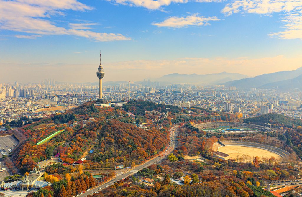 Area around Daegu Tower at autumn in Daegu city, South Korea. Photo by chai photographer.