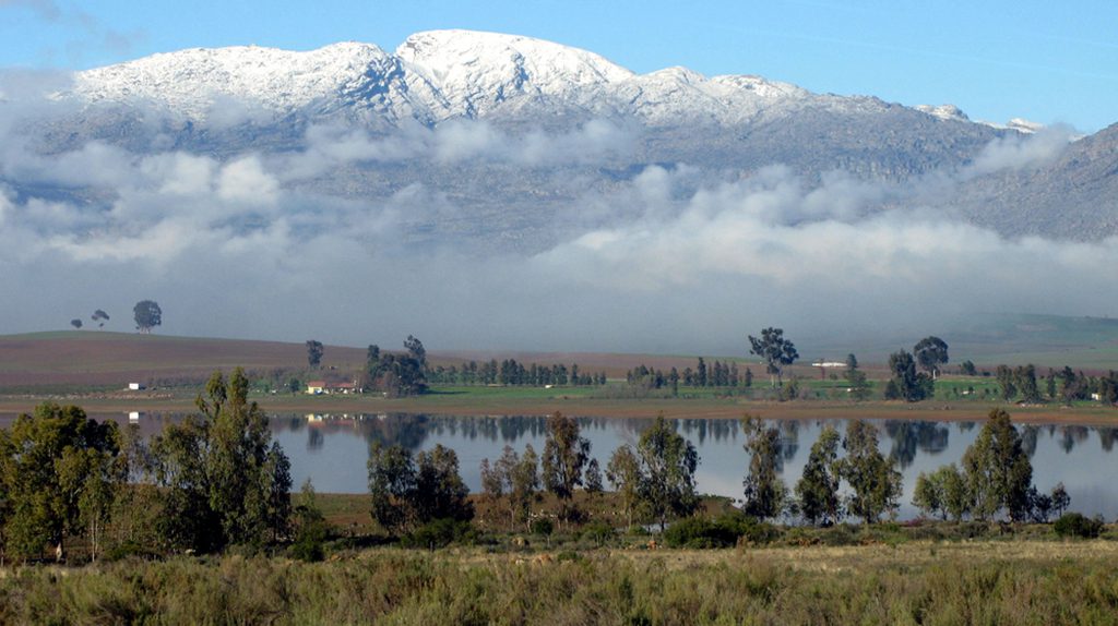 Snow-capped mountains near Clanwilliam, South Africa