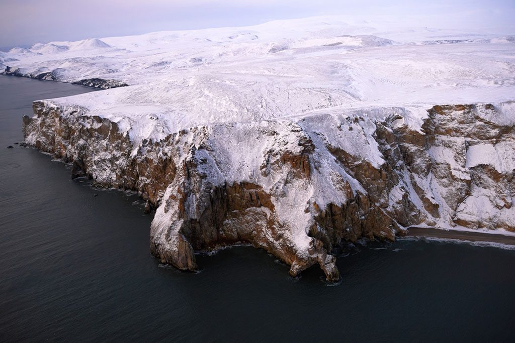Aerial view of Wrangel Island, Chukotka