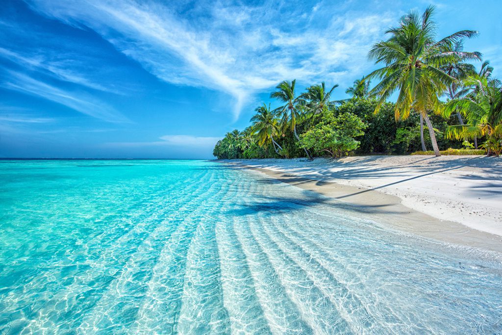Tropical beach in the Maldives Islands
