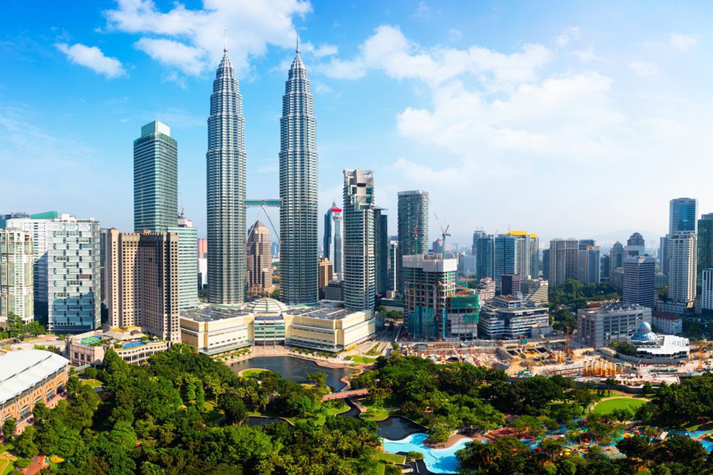 Kuala Lumpur city skyline in Malaysia