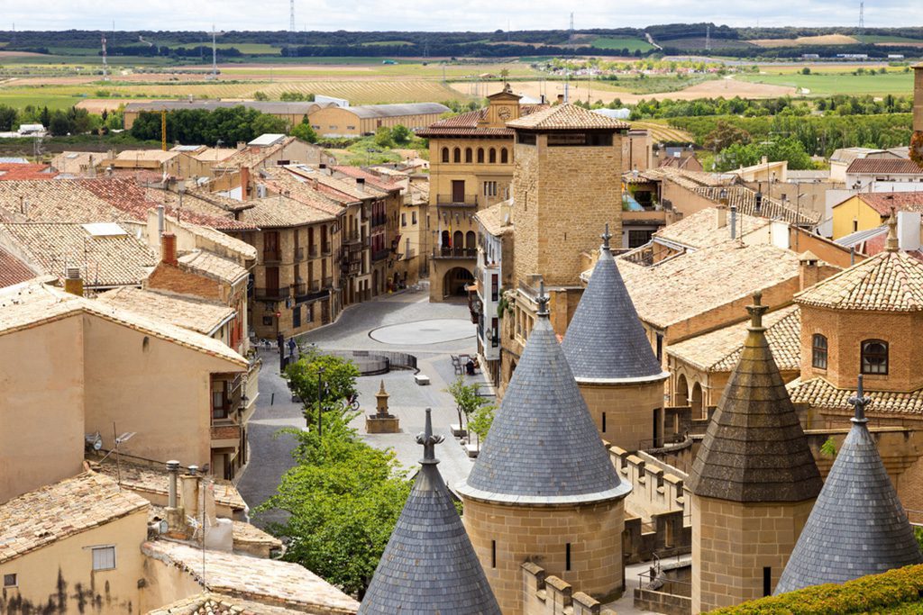 View of Olite village in Navarre, Spain