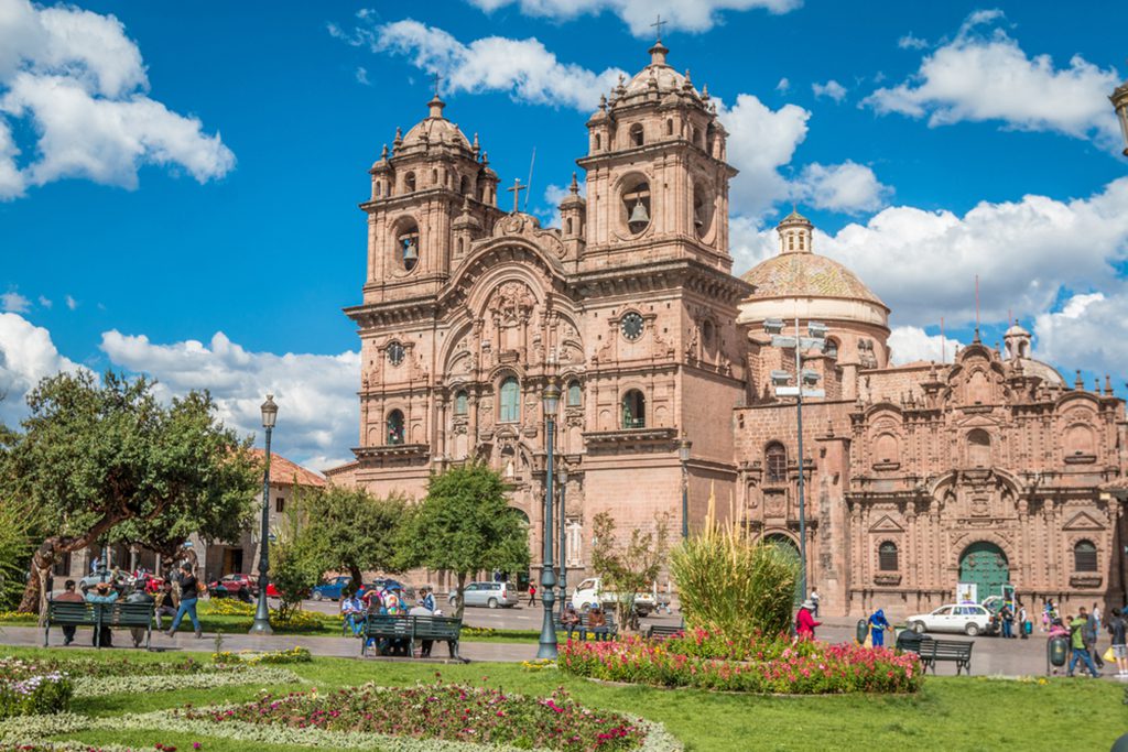 The beautiful Plaza de Armas in the historic city of Cusco, Peru