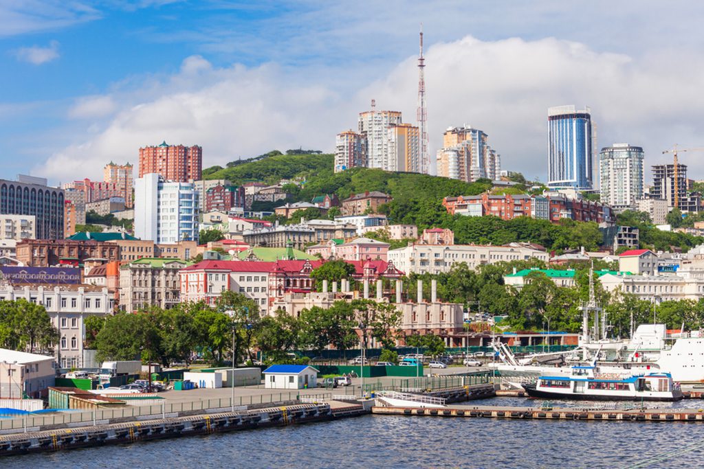 Aerial view of Vladivostok city