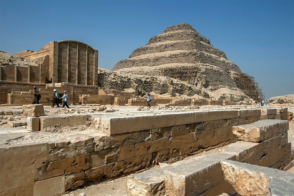 The Step Pyramid (Pyramid of Djoser) at Saqqara in northern Egypt