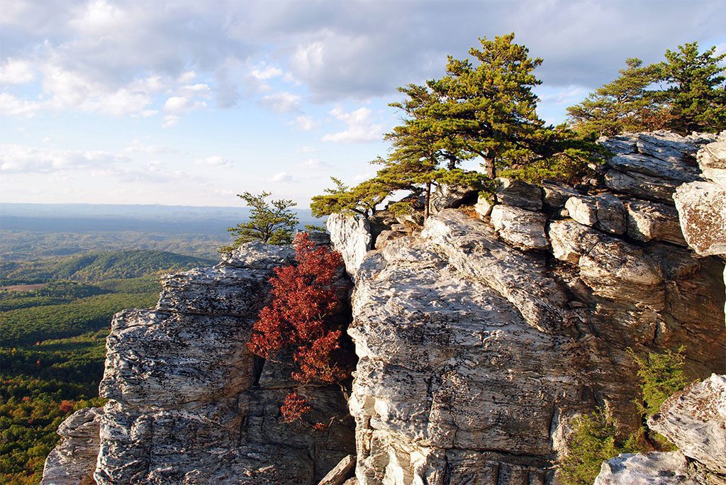 Scenic view of Hanging Rock State Park in North Carolina