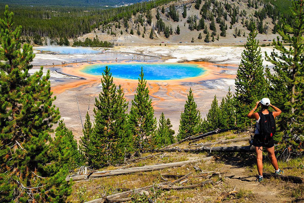 Grand Prismatic Spring in Yellowstone National Park, Montana.