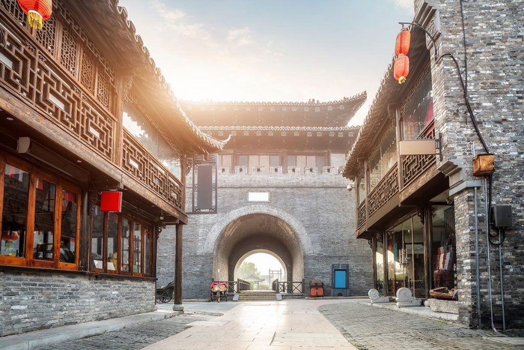 View of the ancient city, Dongguan old street in Yangzhou, China.