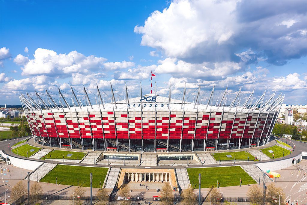 Stadion Narodowy, the home stadium of the Poland national football team, in Warsaw, Poland.