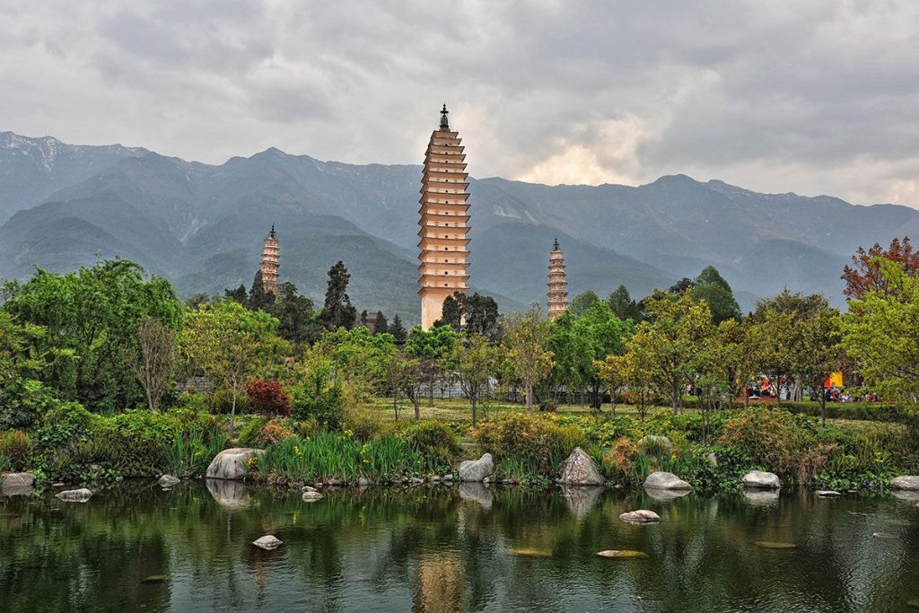 Famous Three Pagodas in Dali, Yunnan province