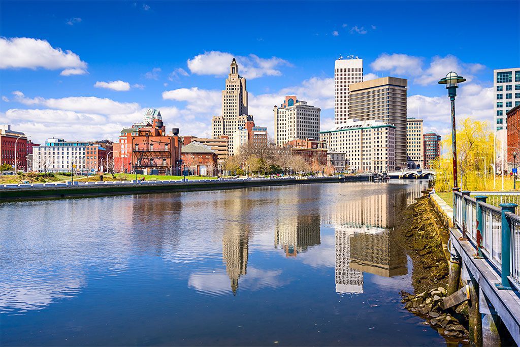 Providence city skyline, Rhode Island, USA.