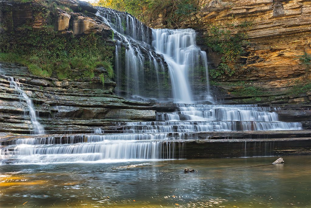 Cummins Falls State Park waterfall in Tennessee. 
