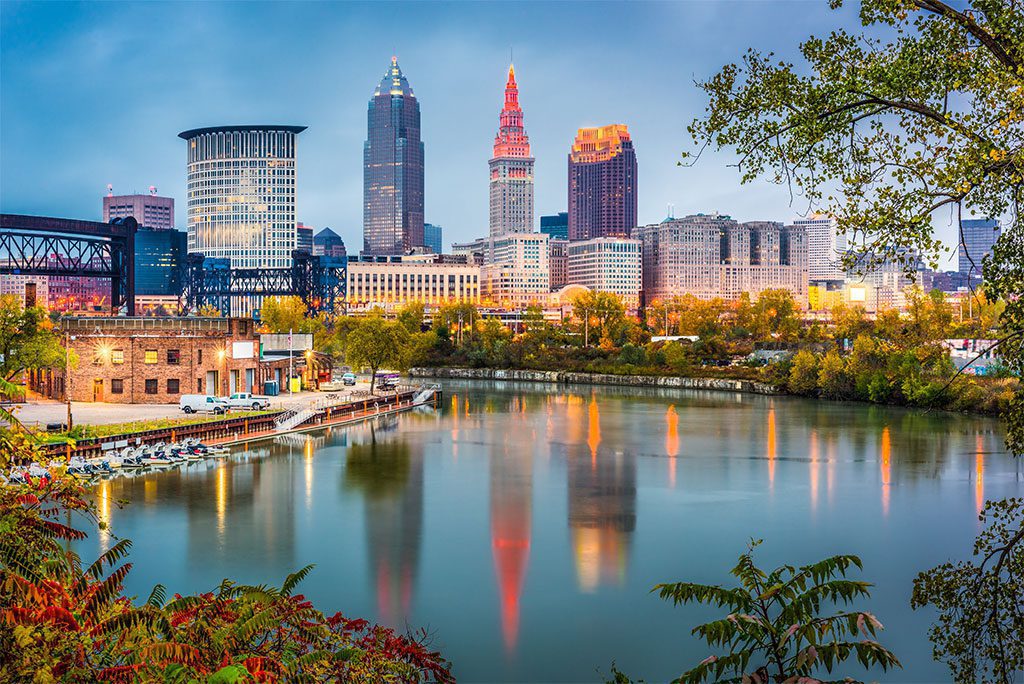 Cleveland, Ohio Skyline on the River 