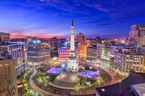 Indianapolis Skyline over Monument Circle