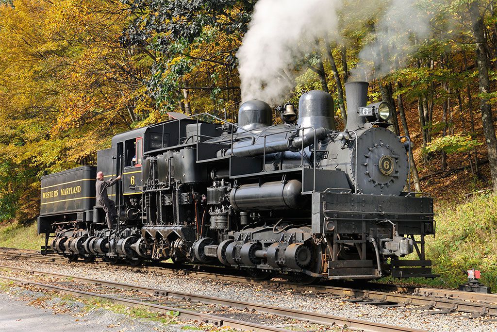 Shay #6 locomotive at Cass Scenic Railroad State Park, West Virginia, USA