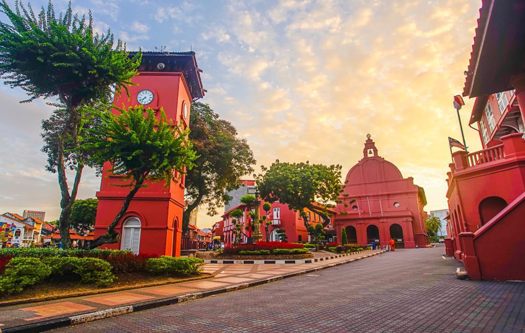 The oriental red building in Melaka, Malacca, Malaysia
