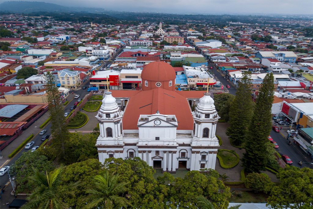 Aerial view of Alajuela, Costa Rica.