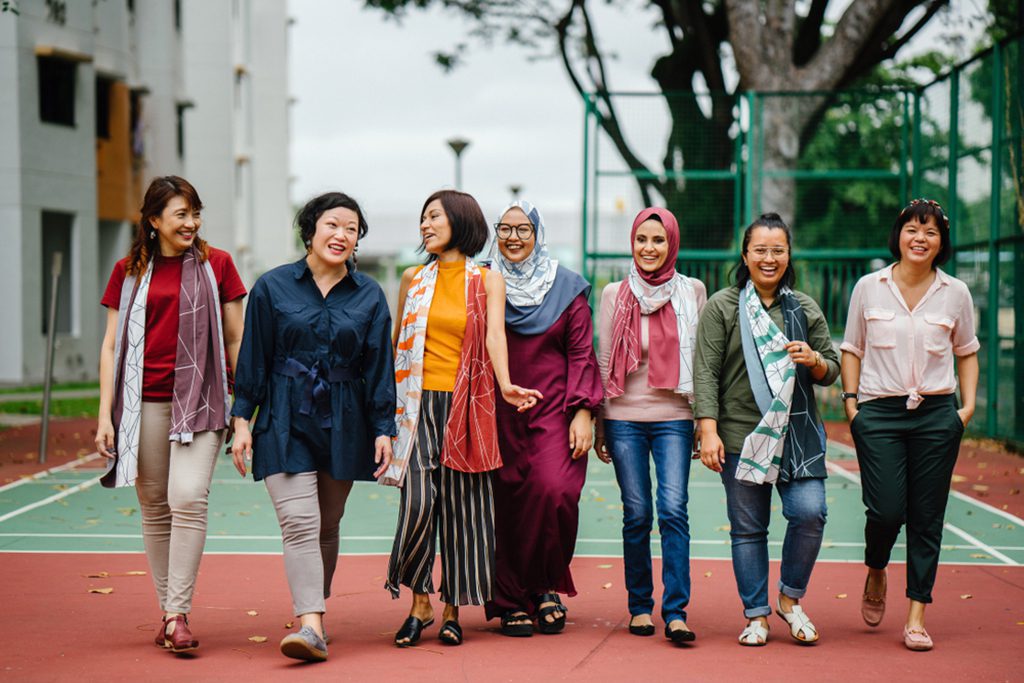 A diverse group of Asian women
