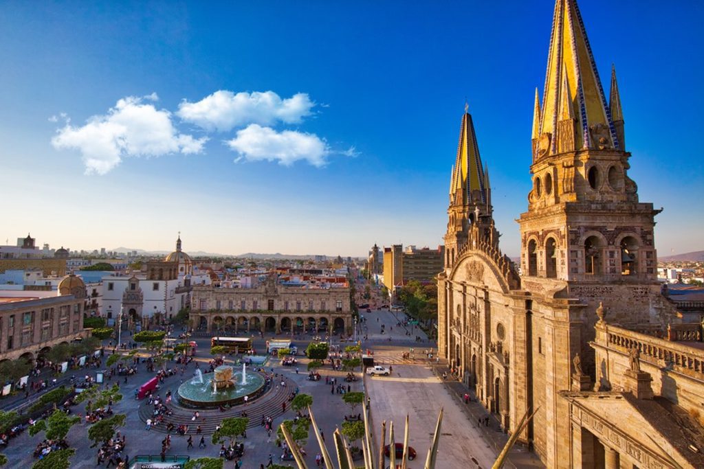 The impressive Cathedral of the Assumption in Guadalajara, Mexico