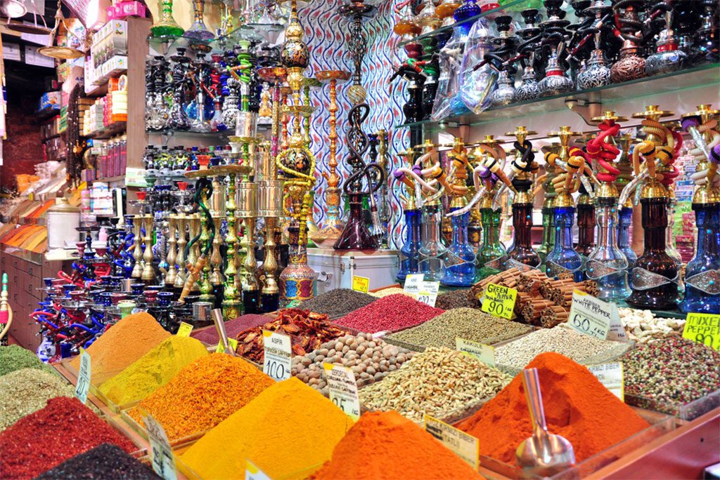 Stalls selling spices in the Spice Bazaar circa August 2012 in Istanbul by Wojtek Chmielewski.