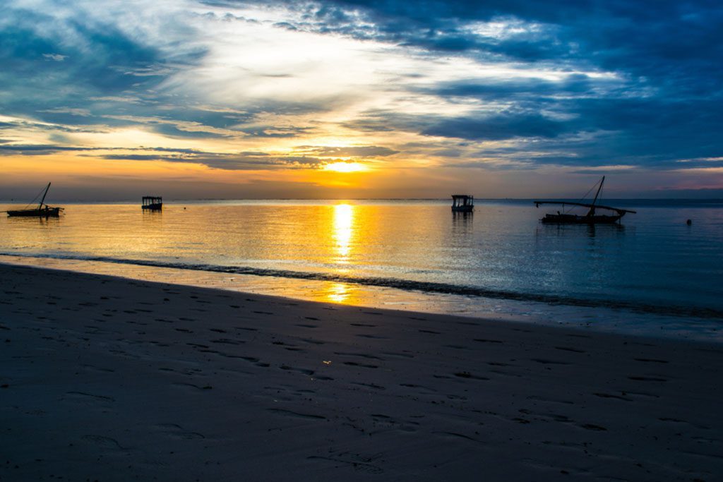 Beautiful sunrise in Mombasa, Kenya coast