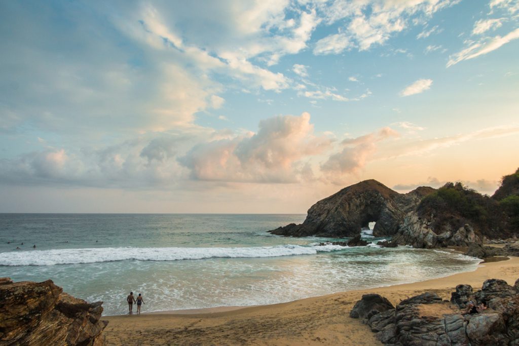Sunset at Zipolite Beach in Oaxaca, Mexico