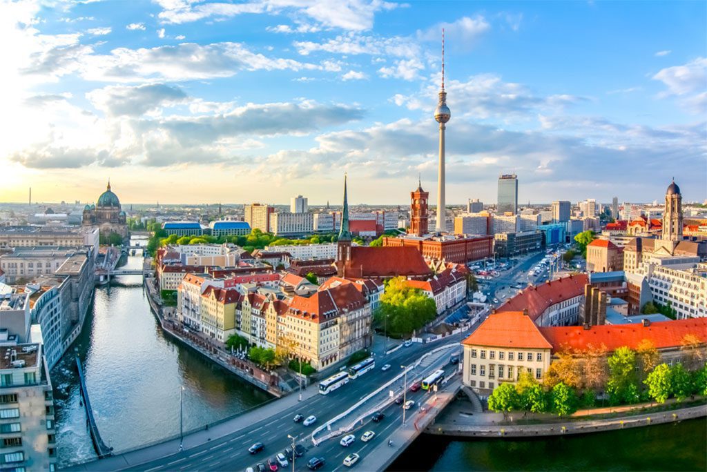 Berlin Cityscape with Berlin Cathedral and TV Tower