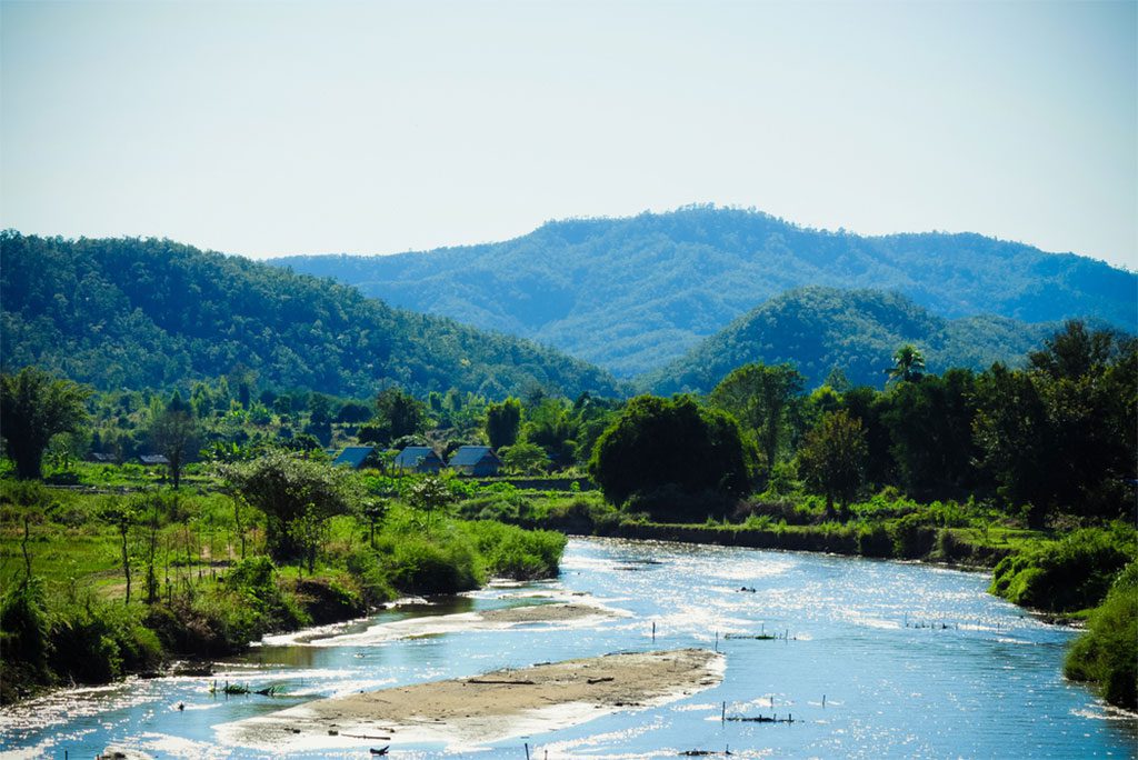A serene view of Pai river in Thailand