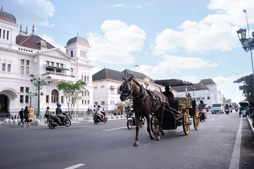 Andong is typical transportation in Jogjakarta city.