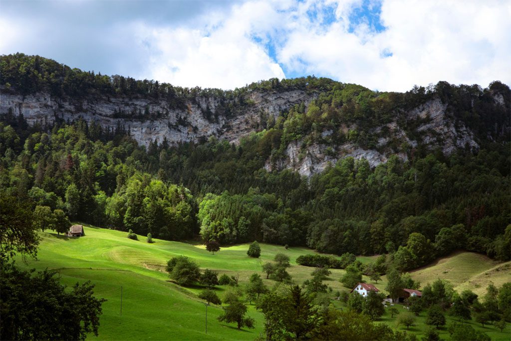 Scenic view on Jura Mountains in Switzerland